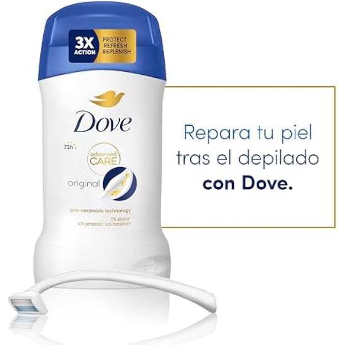 Dove Advanced Care Original Anti-Perspirant Cream Women's Deodorant Stick with pro-ceramide technology for 72 hours sweat protection 50 ml - Image 4